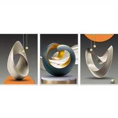 3pcs Modern Geometric Wall Posters for Stylish Living Room
