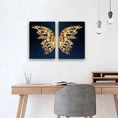 Golden Butterfly Framed Painting for Home Decor