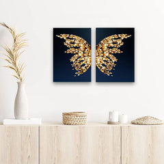 Golden Butterfly Framed Painting for Home Decor