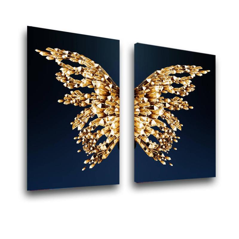 Golden Butterfly Framed Painting for Home Decor