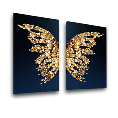 Golden Butterfly Framed Painting for Home Decor