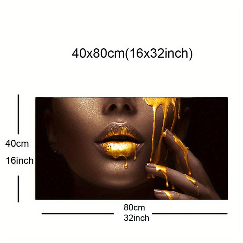 Beauty Face Golden Painting High Definition Printed Canvas Art