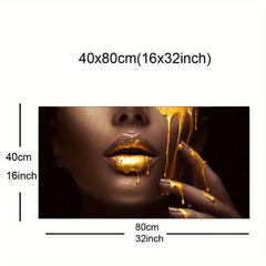 Beauty Face Golden Painting High Definition Printed Canvas Art