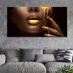 Beauty Face Golden Painting High Definition Printed Canvas Art