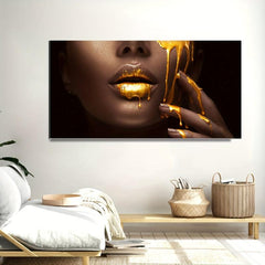 Beauty Face Golden Painting High Definition Printed Canvas Art