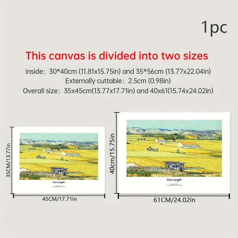 3pcs Golden Wheat Field and Rural Landscape Art Painting Poster Canvas Print