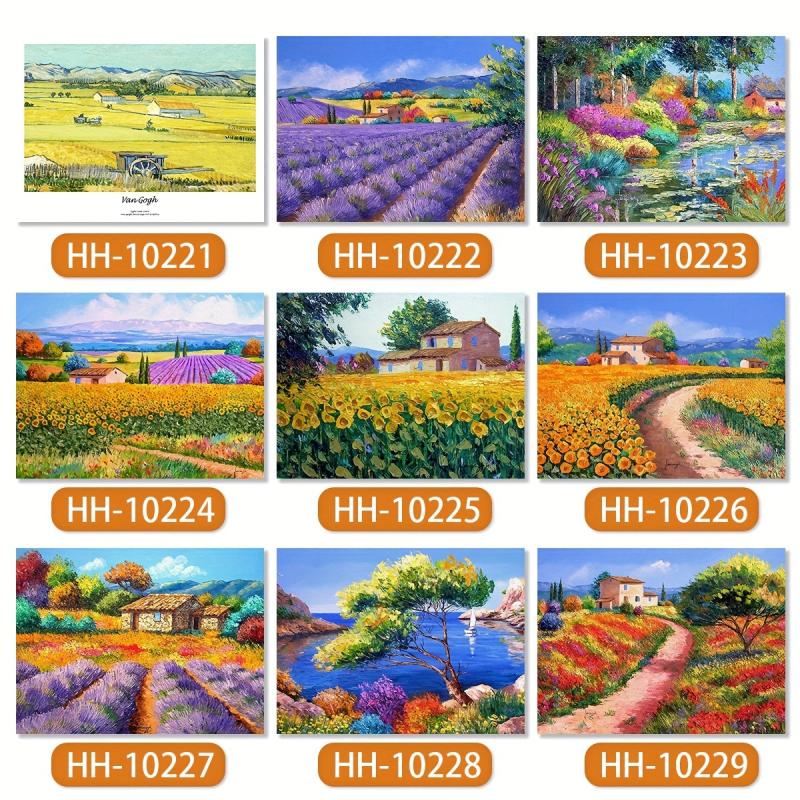 3pcs Golden Wheat Field and Rural Landscape Art Painting Poster Canvas Print