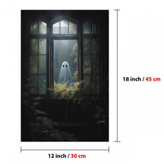 Canvas Poster Modern Art Ghost Outside Looking In Poster Halloween Print