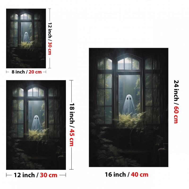 Canvas Poster Modern Art Ghost Outside Looking In Poster Halloween Print