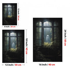 Canvas Poster Modern Art Ghost Outside Looking In Poster Halloween Print