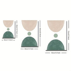 Botanical Geometric Art Print in Green and Pink Canvas