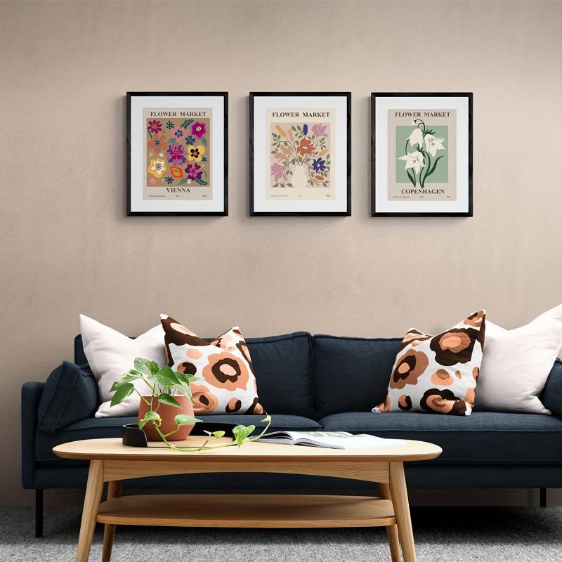 3pcs Modern Flower Canvas Posters for Wall Decorations