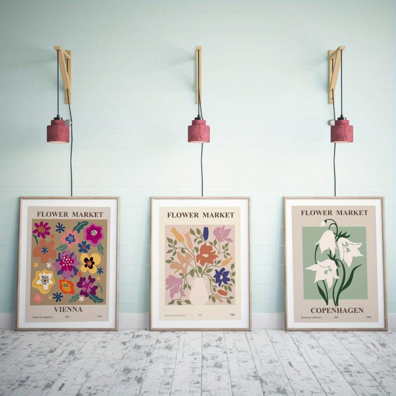3pcs Modern Flower Canvas Posters for Wall Decorations