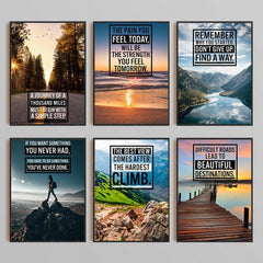 6PCs Wonder Landscape Motivational Quotes Posters Modern Art Office Decor