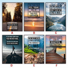 6PCs Wonder Landscape Motivational Quotes Posters Modern Art Office Decor