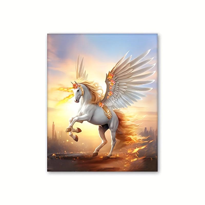 Canvas Poster Flame Flying Horse Elf Painting Ideal Gift For Bedroom Decor