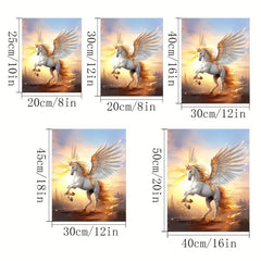 Canvas Poster Flame Flying Horse Elf Painting Ideal Gift For Bedroom Decor