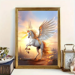 Canvas Poster Flame Flying Horse Elf Painting Ideal Gift For Bedroom Decor