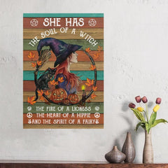 Canvas Poster Modern Art She Has The Soul Of A Witch Vintage Halloween