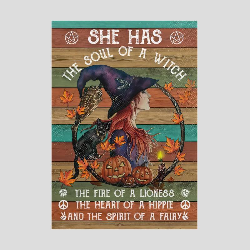 Canvas Poster Modern Art She Has The Soul Of A Witch Vintage Halloween