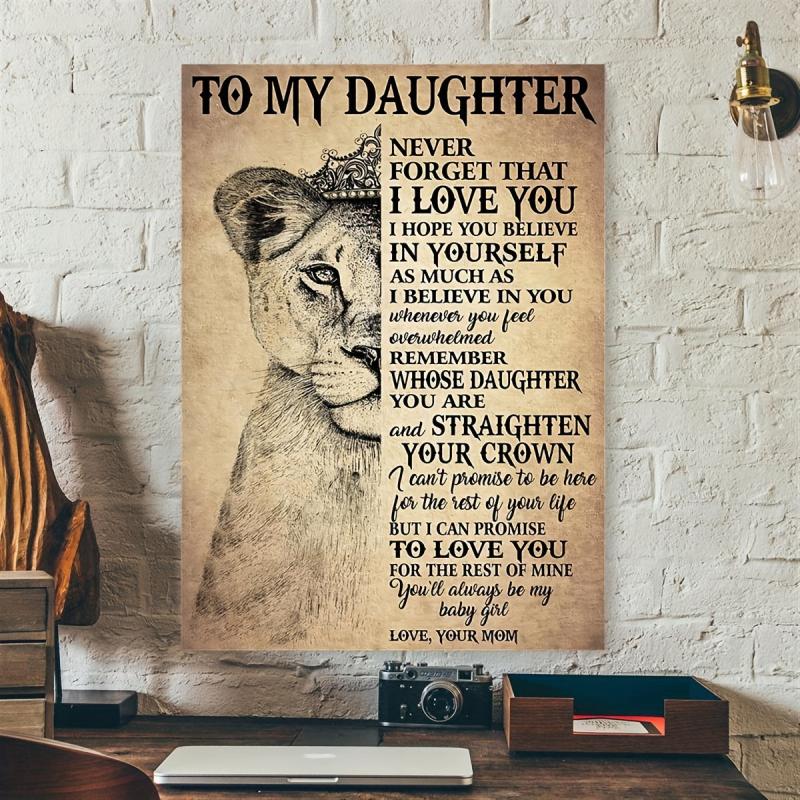 Canvas Poster TO MY MOM LION THANK YOU Ideal Gift Wall Art