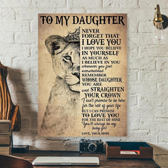Canvas Poster TO MY MOM LION THANK YOU Ideal Gift Wall Art