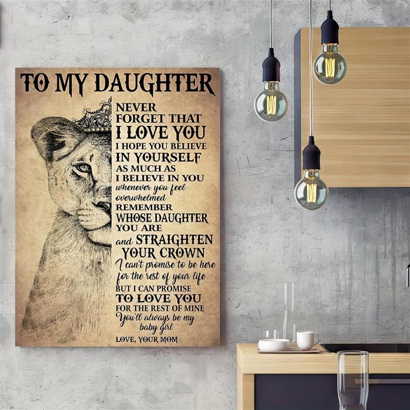 Canvas Poster TO MY MOM LION THANK YOU Ideal Gift Wall Art