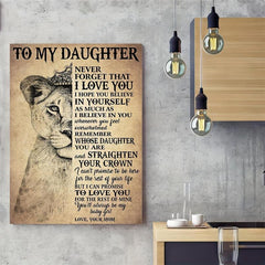 Canvas Poster TO MY MOM LION THANK YOU Ideal Gift Wall Art