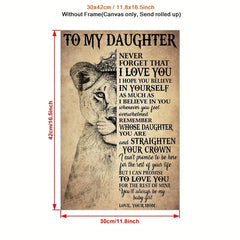 Canvas Poster TO MY MOM LION THANK YOU Ideal Gift Wall Art