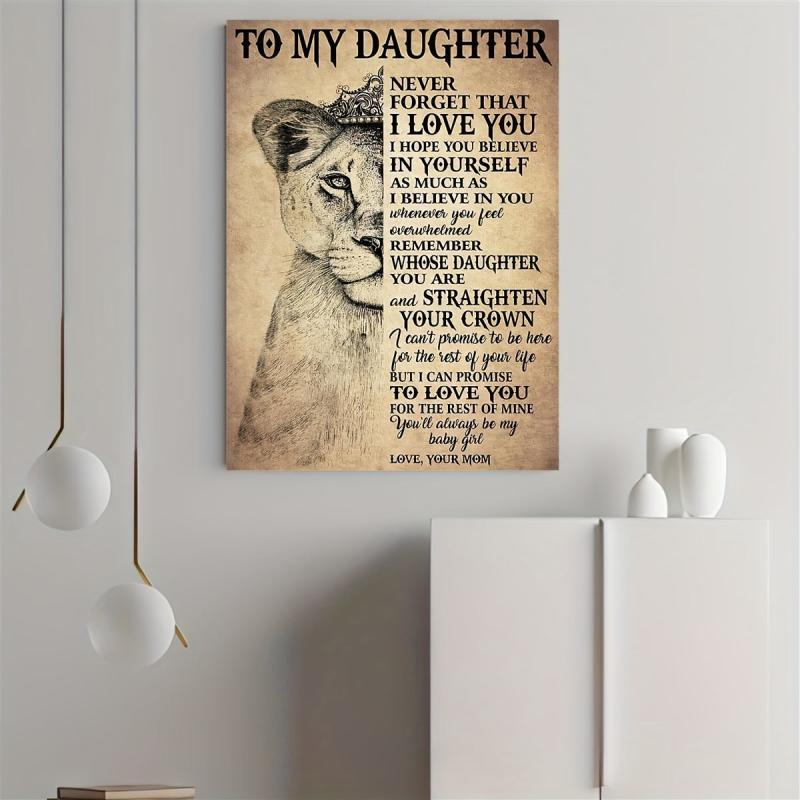 Canvas Poster TO MY MOM LION THANK YOU Ideal Gift Wall Art