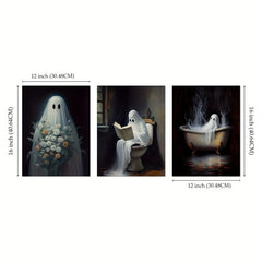 3pcs Halloween Canvas Poster Modern Art Retro Halloween Poster Decoration