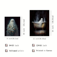 3pcs Halloween Canvas Poster Modern Art Retro Halloween Poster Decoration