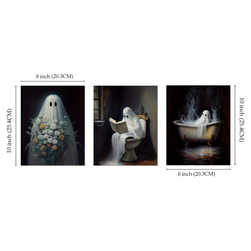 3pcs Halloween Canvas Poster Modern Art Retro Halloween Poster Decoration