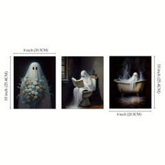 3pcs Halloween Canvas Poster Modern Art Retro Halloween Poster Decoration