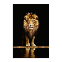 Frameless Lion In The Dark Wall Poster Canvas Painting