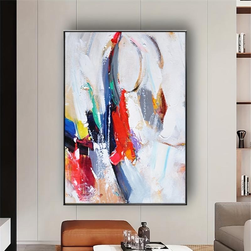 Red Grey Canvas Art Poster Modern Minimalism Art Hanging Painting Decor