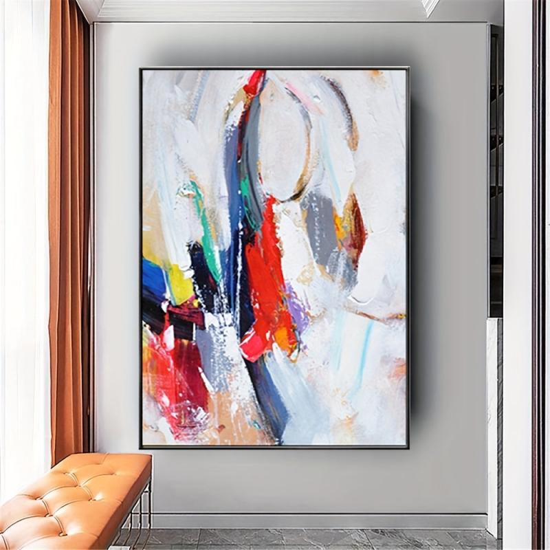 Red Grey Canvas Art Poster Modern Minimalism Art Hanging Painting Decor