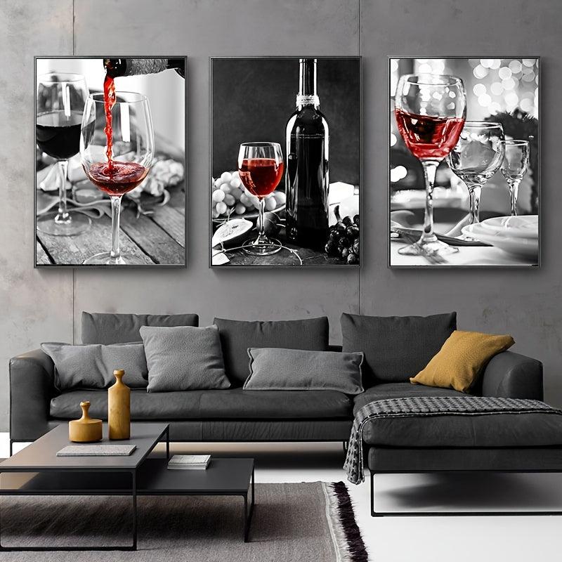 3pcs Frameless Drink Food Wall Posters 15 7 23 6in Wall Canvas Paintings