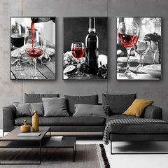 3pcs Frameless Drink Food Wall Posters 15 7 23 6in Wall Canvas Paintings