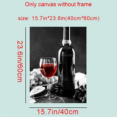 3pcs Frameless Drink Food Wall Posters 15 7 23 6in Wall Canvas Paintings