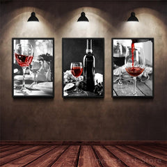 3pcs Frameless Drink Food Wall Posters 15 7 23 6in Wall Canvas Paintings