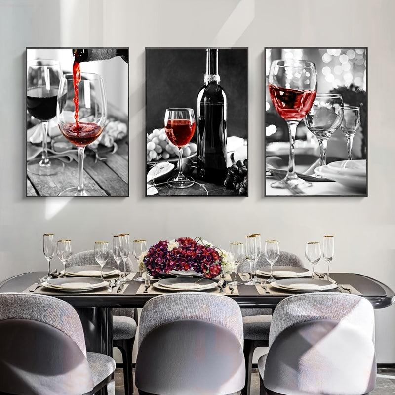 3pcs Frameless Drink Food Wall Posters 15 7 23 6in Wall Canvas Paintings