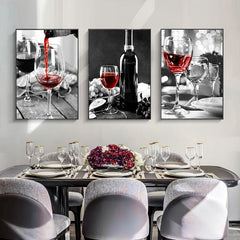 3pcs Frameless Drink Food Wall Posters 15 7 23 6in Wall Canvas Paintings