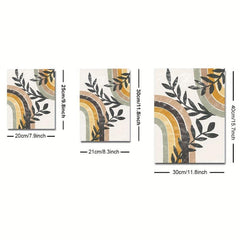 6pcs Mid Century Boho Style Abstract Graphics Canvas Prints