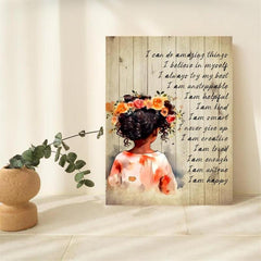 African American Girls Affirmations Print - Positive Wall Art