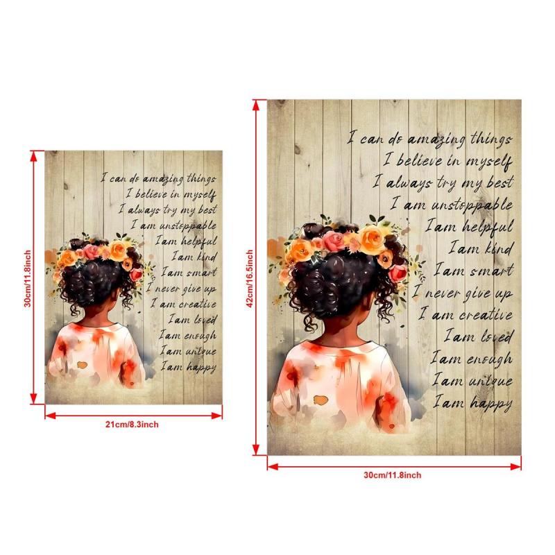African American Girls Affirmations Print - Positive Wall Art