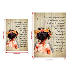 African American Girls Affirmations Print - Positive Wall Art
