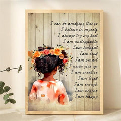 African American Girls Affirmations Print - Positive Wall Art
