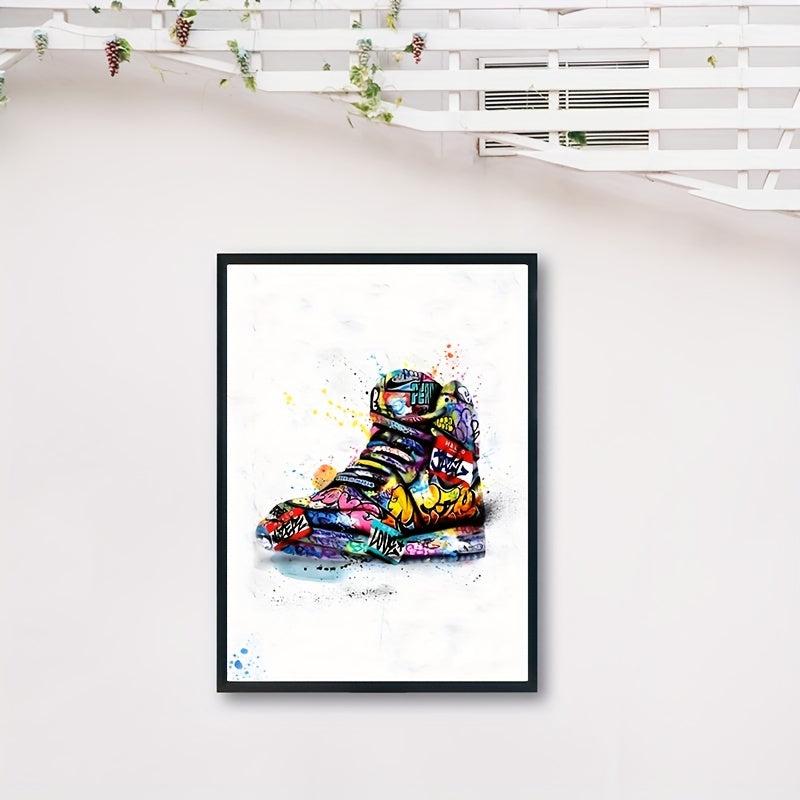 Graffiti Street Shoes Canvas Wall Art for Home Decor