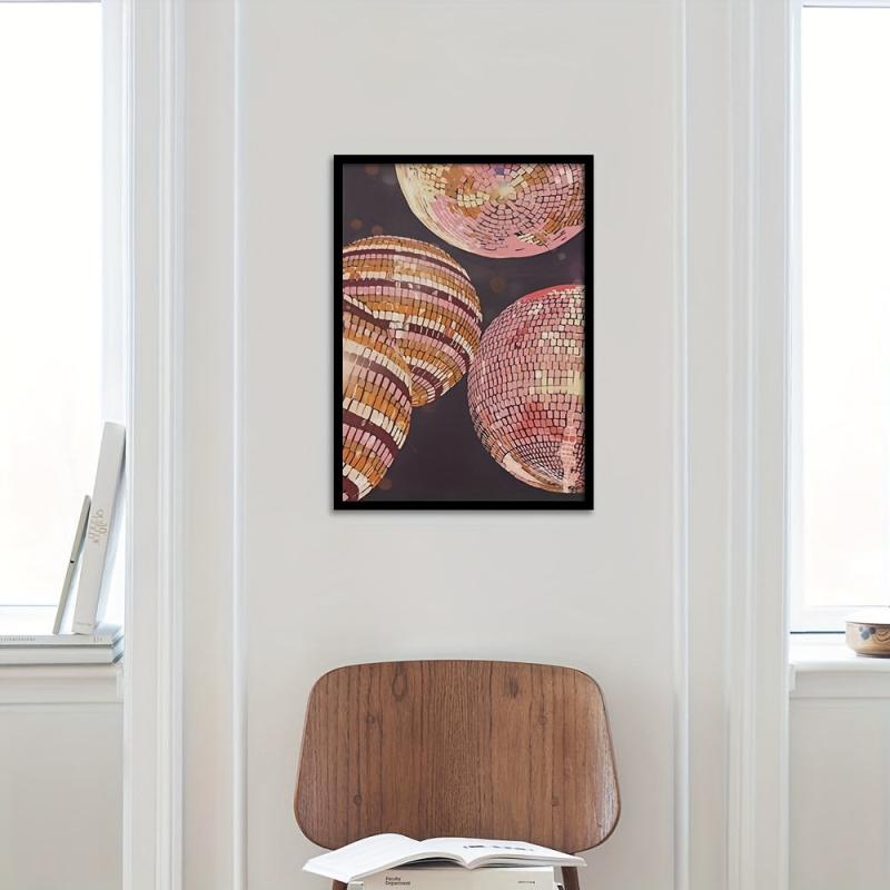 Disco Ball Poster Retro Mirrorball Art Prints 12x16in